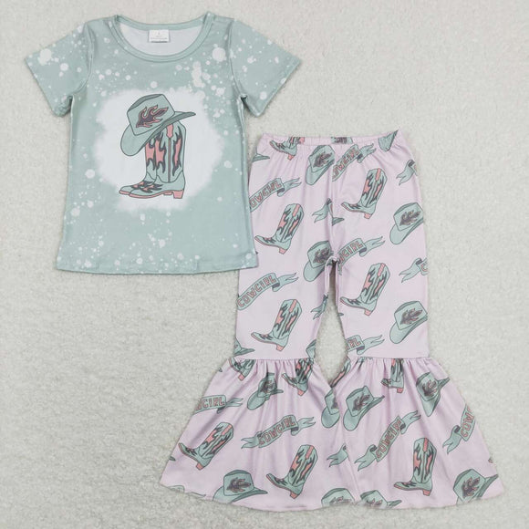 GSPO1232--short sleeve boots green girl outfits