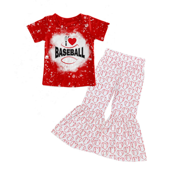 GSPO1313---pre order short sleeve baseball red girls clothing