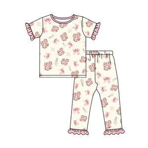 GSPO1748 pre order wstern boots pink girls pajamas