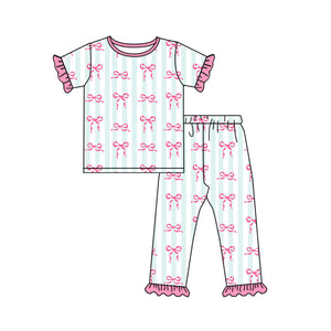 GSPO1749 pre order bow pink girls pajamas