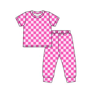 GSPO1752 pre order Pink checkerboard pajamas