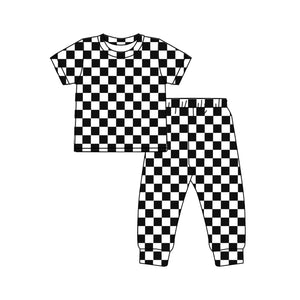 GSPO1753 pre order black checkerboard pajamas