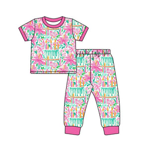 GSPO1779 pre order spring floral pink girls pajamas