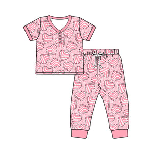 Pre-order GSPO1859 adult women Valentine's Day pink pajamas（Deadline Dec.18）