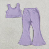 GSPO2006 baby girls purple vest outfits yoga