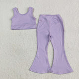 GSPO2006 baby girls purple vest outfits yoga