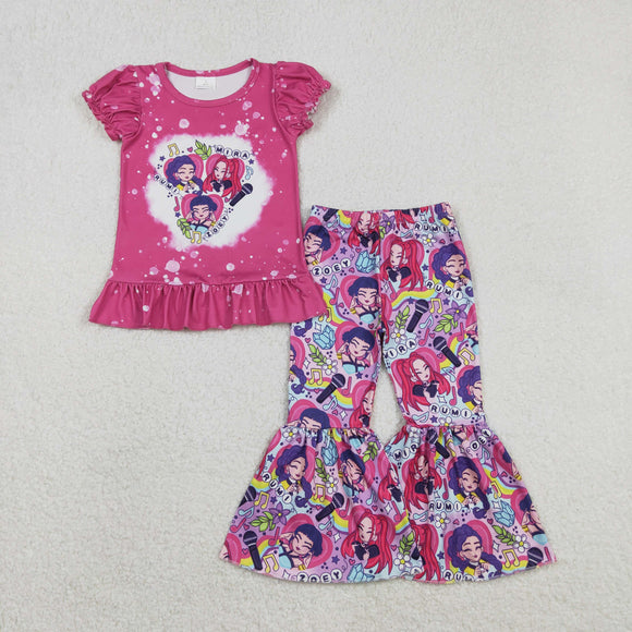 GSPO2128  girls K pop rose puff sleeves outfits