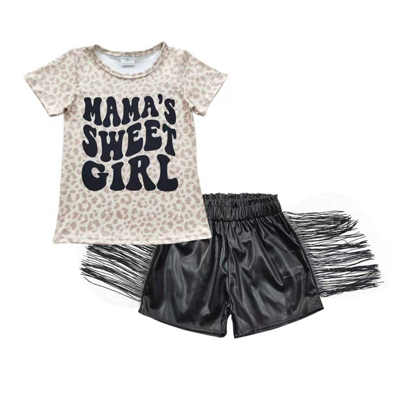 mama's sweet girl leopard girls outfit