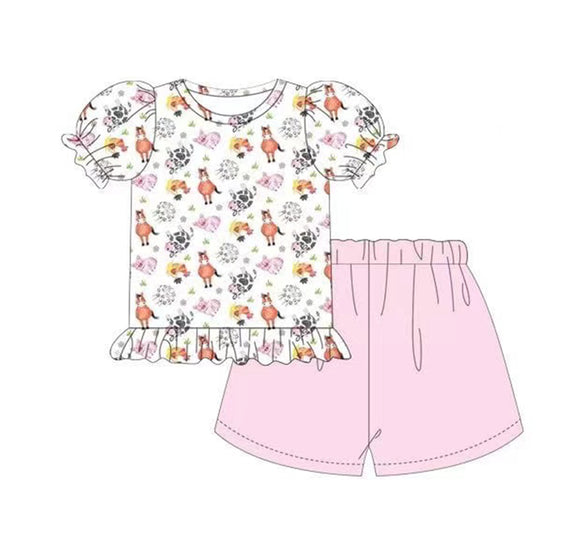GSSO0406--pre order summer farm pink girls outfits
