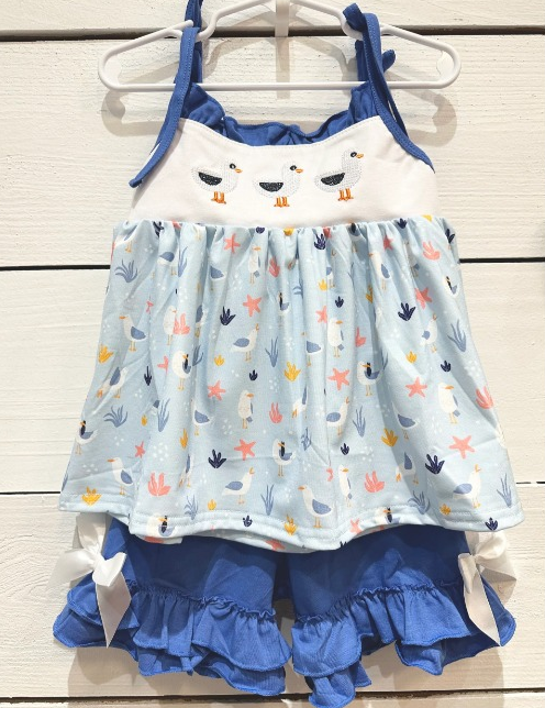 GSSO0427--pre order chicken blue girls outfits
