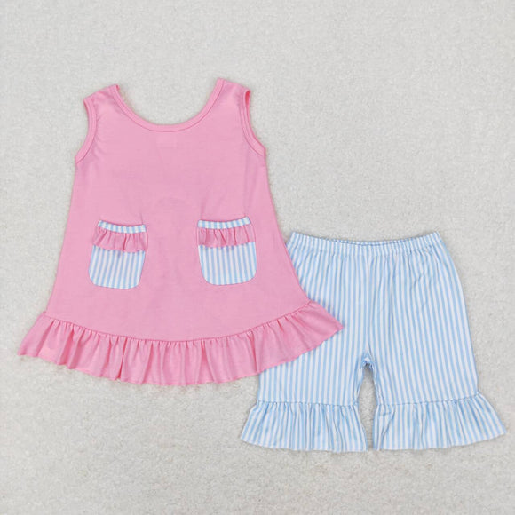 GSSO0438-- summer blue&pink girls outfits
