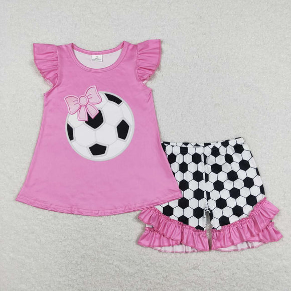 GSSO0496-- foot ball pink girls outfits