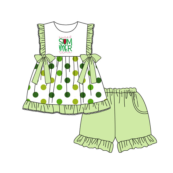 GSSO0552--pre order summer green girls outfits