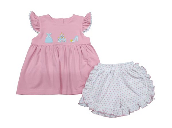 Flutter sleeves castle shoes top shorts princess girls clothes