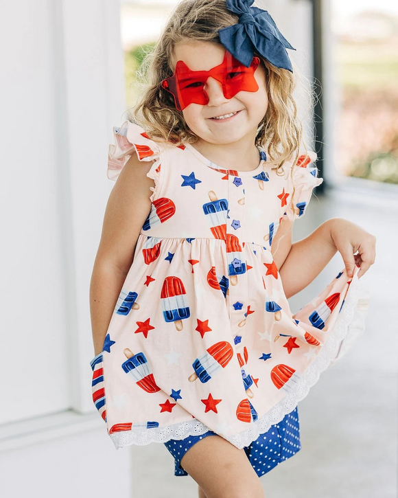 Deadline May 7  Popsicle stars tunic shorts girls 4th of july clothing