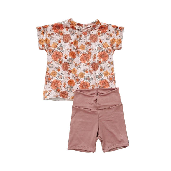Deadline May 15 pre order Short sleeves floral top shorts girls summer set