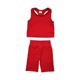 Multicolored yoga girl summer set