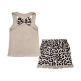 Matching Summer embroidered girls bow set