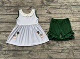 Pre-order GSSO1658 Girls doll collar duck shorts blue green outfits（Deadline Dec.12）