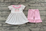 Pre-order GSSO1732 girls pink puff sleeve Ballerina shorts outfits（Deadline Dec.27）