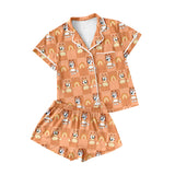 Pre-ordre GSSO1804 Adult women cartoon dog orange shorts pajamas （Deadline Jan.6）