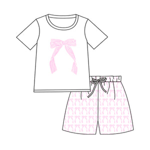 Pre-ordre GSSO1871 Adult women summer pink bow sets（Deadline Jan.16）