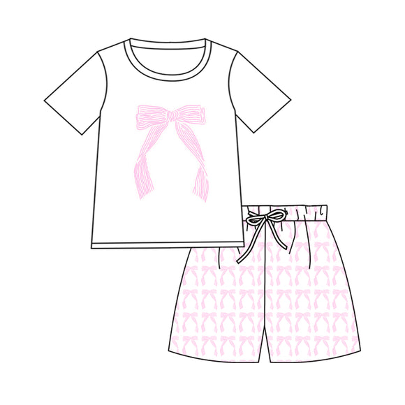 Pre-ordre GSSO1871 Adult women summer pink bow sets（Deadline Jan.16）