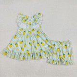 GSSO2026 girls MAIN lemon green stripe shorts outfits