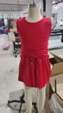 GSSO2499 baby girls red sleeveless shorts outfits
