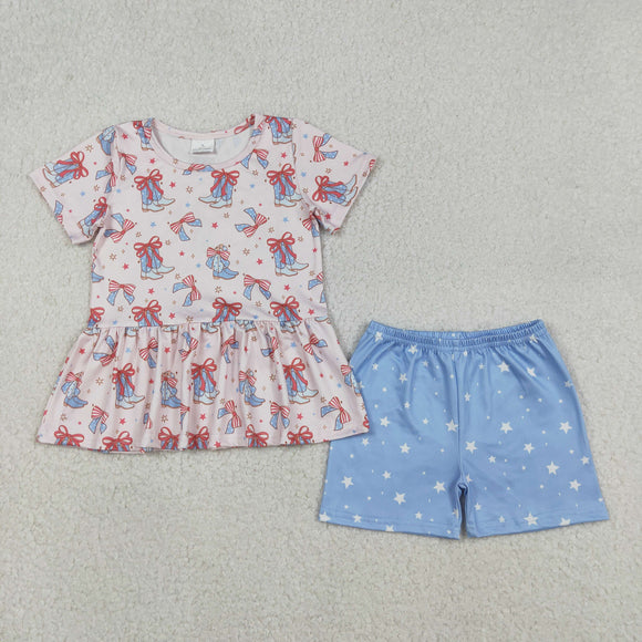 GSSO2837 baby girls 4th of july shorts outfits