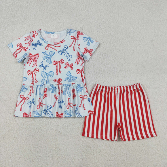 GSSO2838  baby girls 4th of July shorts outfits