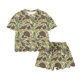 1.16 Pre-order GSSO3224 Girls camo scalloped  short sleeve shorts outfits