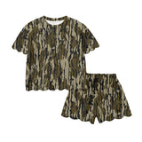 1.16 Pre-order GSSO3225 Girls camo scalloped  short sleeve shorts outfits