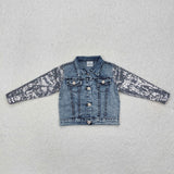 new style Sequin denim coat