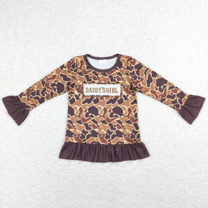 GT0404--long sleeve embroidered daddy's girls camo top