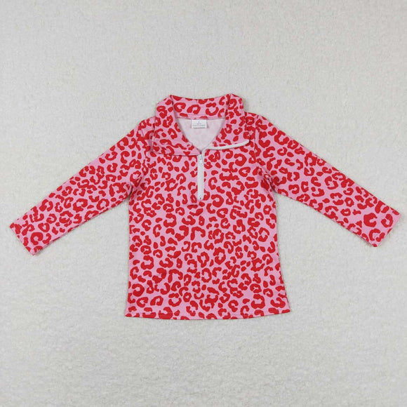 GT0414-- long sleeve pink leopard pullover