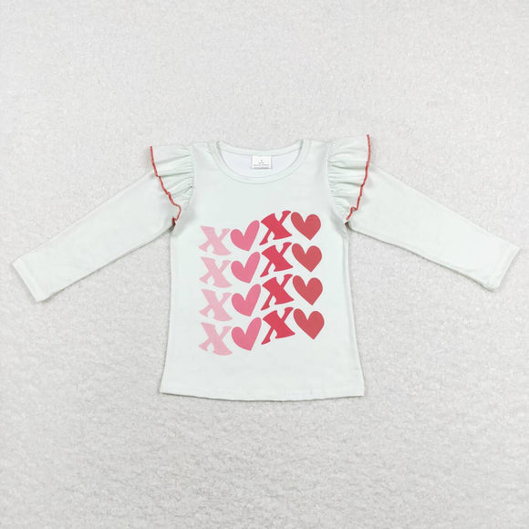 GT0441-- red white heart long sleeve top
