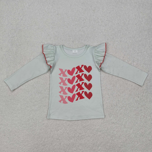 GT0441-- red white heart long sleeve top