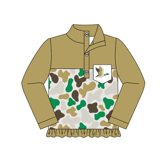 Pre-order GT0785  long sleeve mallard ducks camo girls pullover