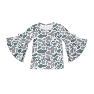 Pre-order GT0788 long sleeve CAMO grey girls  top