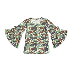 Pre-order GT0790 long sleeve CAMO green girls  top