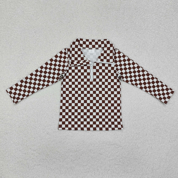 GT0793  long sleeve plaid pullover