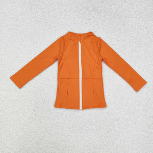 GT0825 long sleeve yoga orange zipper coat