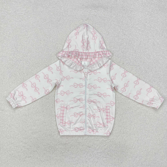 GT0873 toddler girl clothes pink bows girl winter hoodie top shirt