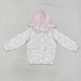 GT0873 toddler girl clothes pink bows girl winter hoodie top shirt