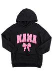 Pre-order GT0901  Adults pink vinyl Mama bow black Hoodie top