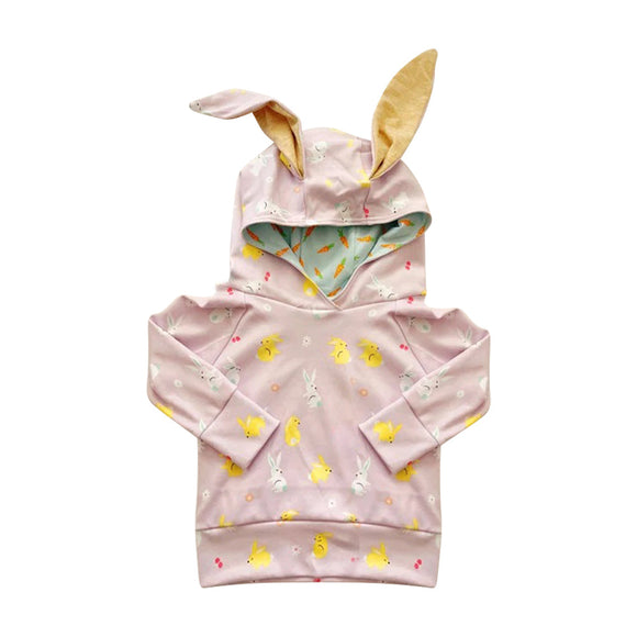 Pre-order GT0921 girls Easter bunny clothes pink pullover top(Deadline Jan.11)