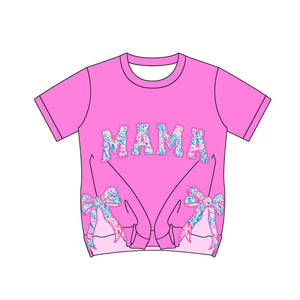 Pre-order GT0926 Adult women MAMA bow rose T-shirt（Deadline Jan.13）