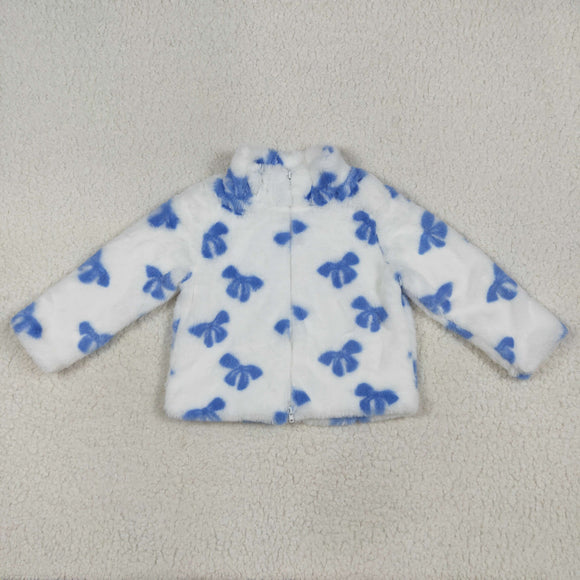 USA Warehouse GT1049-blue bow Furry sherpa