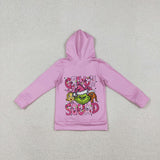 GT1142 baby girls Christmas rose  hoodies zipper top